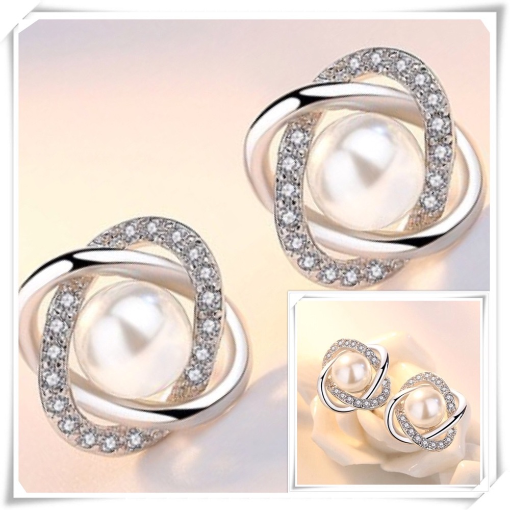 🐚 Faux Pearl AAAAA CZ earring studs